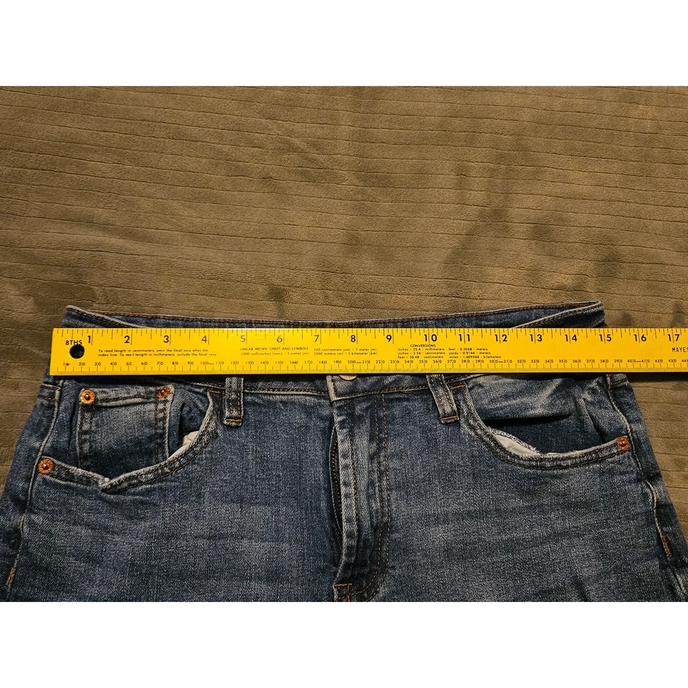 L&M Black Label Medium Wash Straight Leg Raw Hem Jeans size 11 - Picture 4 of 7